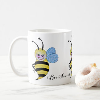 Mug Aquarelle Jolie Abeille De Miel Avec Un Bon Sourir