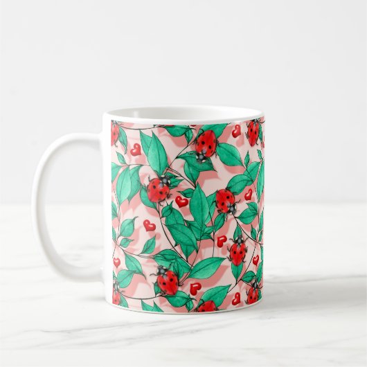 Mug Aquarelle Ladybug Musique (Gauche)