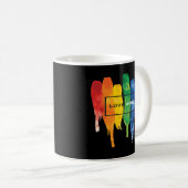 Mug Aquarelle L'amour gagne Rainbow Paint Typo (Devant droit)