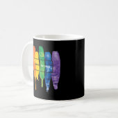 Mug Aquarelle L'amour gagne Rainbow Paint Typo (Devant gauche)