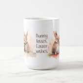 Mug Aquarelle Lapin de Pâques Baisers en céramique Mus (Centre)