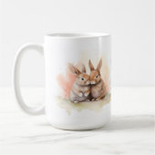 Mug Aquarelle Lapin de Pâques Baisers en céramique Mus (Gauche)