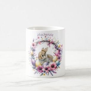 Mug Aquarelle Lapin de Pâques Personnalisé