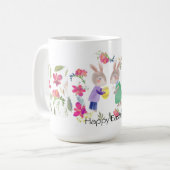 Mug Aquarelle lapin et oeuf de Pâques (Devant gauche)