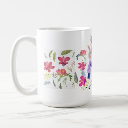 Mug Aquarelle lapin et oeuf de Pâques (Gauche)