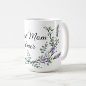 Mug Aquarelle Lavande Eucalyptus meilleure mère jamais (Devant droit)