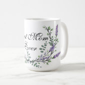 Mug Aquarelle Lavande Eucalyptus meilleure mère jamais (Devant droit)
