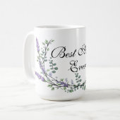 Mug Aquarelle Lavande Eucalyptus meilleure mère jamais (Devant gauche)