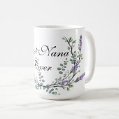 Mug Aquarelle Lavande Eucalyptus meilleure Nana jamais (Devant droit)