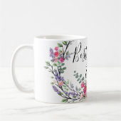 Mug Aquarelle lavande eucalyptus rose Rose (Gauche)