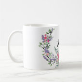 Mug Aquarelle lavande eucalyptus rose Rose sauvage (Gauche)