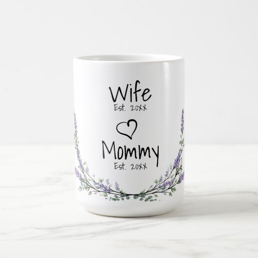 Mug Aquarelle lavande personnalisation Femme maman (Centre)