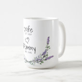Mug Aquarelle lavande personnalisation Femme maman (Devant droit)