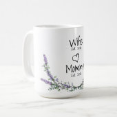 Mug Aquarelle lavande personnalisation Femme maman (Devant gauche)