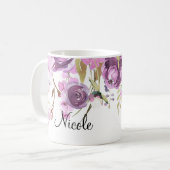 Mug Aquarelle Lavande Violette Lilac Chic Floral (Devant gauche)