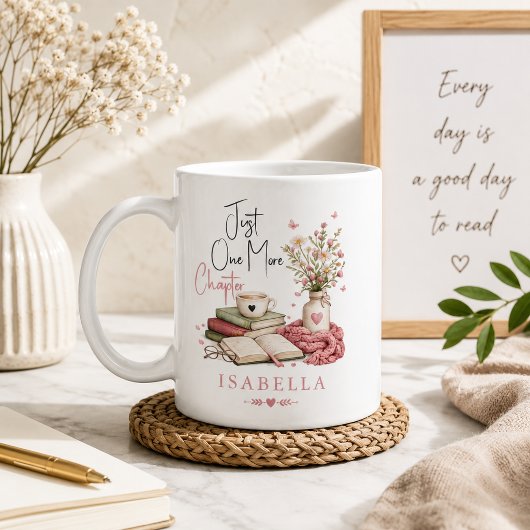Mug Aquarelle Lectrice Florale Just One More Chapter