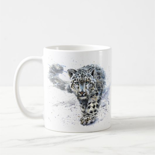 Mug Aquarelle léopard des neiges (Gauche)