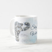 Mug Aquarelle léopard des neiges (Devant gauche)