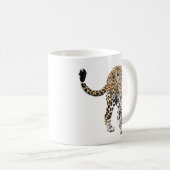 Mug aquarelle léopard jungle chat peint vert animal (Devant droit)