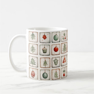 Mug Aquarelle Lineart Motif de Noël