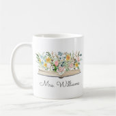 Mug Aquarelle Livre Fleur Floral Appréciation de l'ens (Gauche)