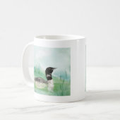 Mug Aquarelle Loon Wilderness Lake Bird Nature Art (Devant gauche)