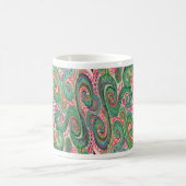 Mug Aquarelle lunatique : Rose et vert clair (Centre)