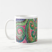 Mug Aquarelle lunatique : Rose et vert clair (Gauche)