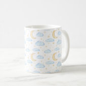 Mug Aquarelle Lune étoiles et nuages Motif (Devant droit)