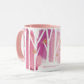 Mug Aquarelle Magenta Wash Birch Treks & Gold Doves (Devant gauche)
