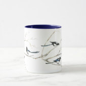 Mug Aquarelle Magpie Oiseau Famille Animal (Centre)