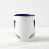 Mug Aquarelle Magpie, Oiseau, Nature, Faune, Jardin (Centre)