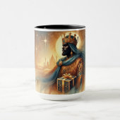 Mug "Aquarelle majestueuse du roi à peau noire" (Centre)