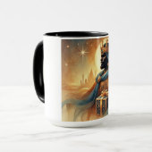 Mug "Aquarelle majestueuse du roi à peau noire" (Devant gauche)