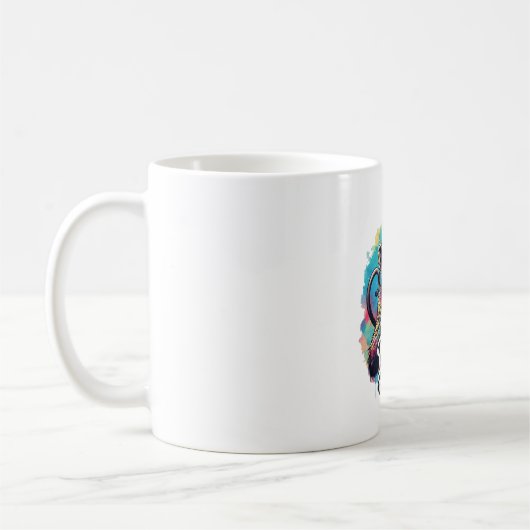 Mug Aquarelle Mauvaise boue de singe (Gauche)