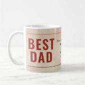 Mug Aquarelle Meilleur papa Message Photo de la Fête d (Gauche)