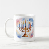 Mug Aquarelle Menorah Happy Hanoukka (Gauche)