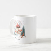 Mug Aquarelle mignonne Bois d'hiver Personnalisé (Devant gauche)