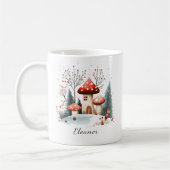 Mug Aquarelle mignonne Bois d'hiver Personnalisé (Gauche)