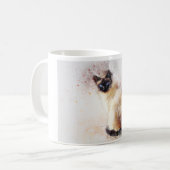 Mug Aquarelle mignonne Chat siamois Abstrait (Devant gauche)