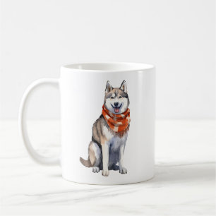 Mug Aquarelle mignonne Chien sibérien Husky