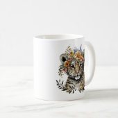Mug Aquarelle mignonne Floral Baby Tiger (Devant droit)