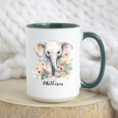 Mug Aquarelle mignonne florale canard & bébé éléphant