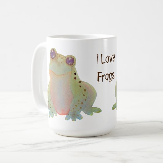 Mug Aquarelle mignonne I Lote Frogs (Devant gauche)