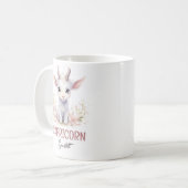Mug Aquarelle mignonne Illustration Capricorne Nom du  (Devant gauche)