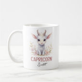 Mug Aquarelle mignonne Illustration Capricorne Nom du  (Gauche)