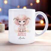Mug Aquarelle mignonne Illustration de Aries Nom du zo