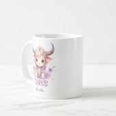 Mug Aquarelle mignonne Illustration du nom du zodiaque (Devant gauche)