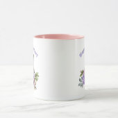Mug Aquarelle mignonne Lapin de Pâques avec Fleurs (Centre)