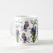 Mug Aquarelle mignonne Lilac Roller Breast Bird (Devant gauche)